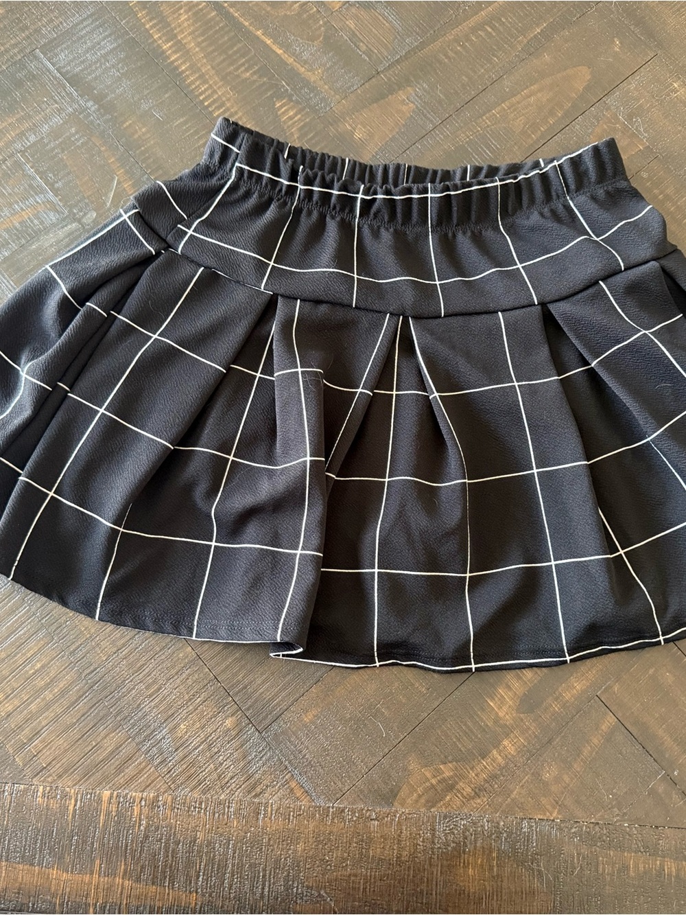 Rainbow Black Windowpane Circle Skirt